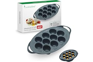 CucinaOra Urządzenie do Gotowania Jajek na 10 Jajek Parowar do Jajek steamEGGS MAX - Akcesorium do Thermomix TM6 - Pojemnik do Gotowania Jajek - Akcesorium do Thermomix - Thermomix TM5 TM31