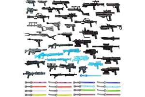 TopBrixx Custom Minifiguren Waffen Set, 56 Stück Custom Waffen Set für Starwars Soldaten Minifiguren, Figuren Waffen Kompatibel mit Lego