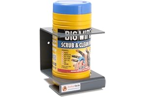 AMBERQUIP Hand wipe holder for containers up to 120mm diameter. Ideal for Van, workshop, Garage. Gery PVC.