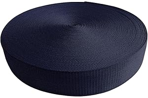 CARTONARE Gurtband 2m 5m 10m 50m, 50 Farben, Breite 10mm 15mm 20mm 25mm 30mm 40mm 50 mm Taschengurt Polypropylen Ideal für DIY-Projekte, Handarbeiten & Outdoor (058) Dunkelblau, 25mm x 5m