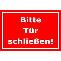 5x Aufkleber 'Bitte Tür Schließen!' – 9x4 Cm, Selbstklebend, Wetterfest, Made In Germany