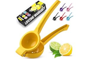 Zulay Kitchen Metal Lemon Squeezer - Handheld Lemon Juicer Squeezer - Easy to Use Citrus Juicer - Manual Press for Extracting the Most Juice Possible - Extracts Every Last Drop