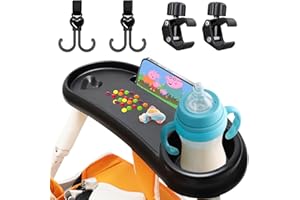 WINUOYANG Baby Stroller Snack Tray, Universal Snack Tray for Pushchair with Cup Holder Removable Reusable Storage Holder for Outdoor Travel