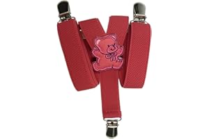 Olata Bretelle per Bambini a Forma di Y, Elastiche, Design con Orsetto (0-2 Anni), 2 cm