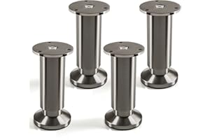 ‎SOTECH 4er Set Möbelfüße Alpha verstellbar Tischbeine Edelstahloptik gebürstet, belastbar bis 250 Kg, Höhe: 120 mm von SO-TECH