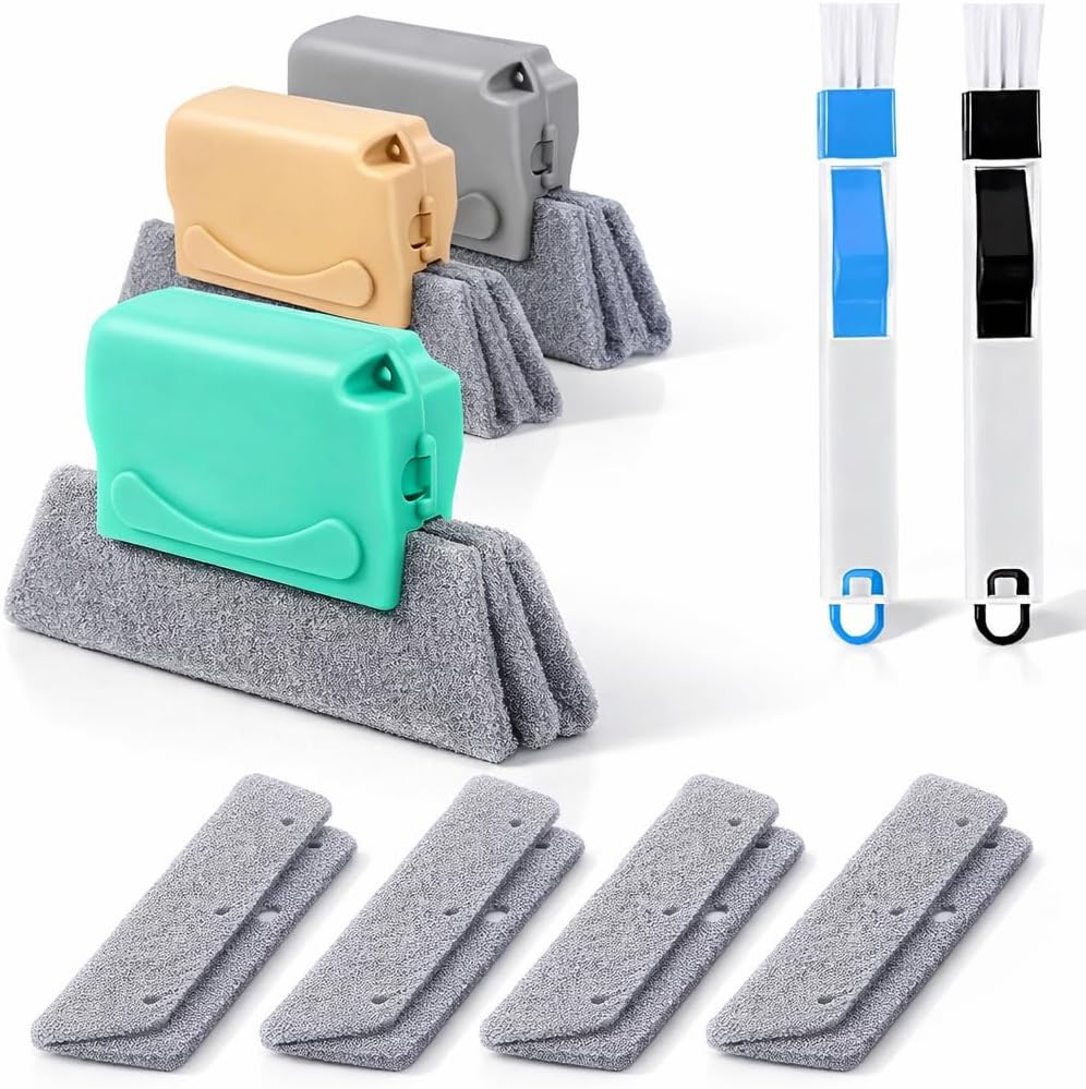 Pack Cepillos Limpieza Hogar Limpia Ventanas | Cepillo Limpieza Hogar y Cepillo de Limpieza para Rieles | Cepillo Juntas, Cepillo para Limpiar Juntas | Limpia radiadores, Persianas y Ranuras Difíciles