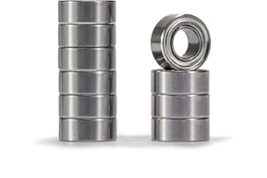 XIKE 10 Pcs MR104ZZ Miniature Ball Bearings 4x10x4mm, Bearing Steel and Double Metal Seals, Pre-lubrication, MR104-2Z Deep Groove Ball Bearing with Shields.