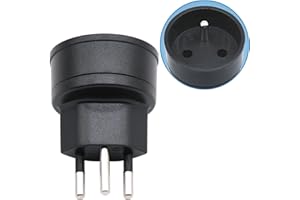 DENTJET Spina Adattatore UE a Svizzera/Liechtenstein, Spina DE/FR/IT/ES Spina a 2 pin su Presa Svizzera a 3 Pin per Visitatori Francia/Germania (1 Pezzo, Nero)