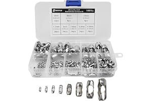 SHUIYUE 144 Pcs Remplacement De Connecteur De ChaîNe,8 Tailles Acier Inoxydable ChaîNe à Billes Aveugles Romaines ChaîNe De Cordon Verticaux pour Stores en avec ChaîNe à Billes pour Maison Cuisine FenêTres