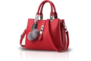 NICOLE & DORIS 2025 Nouveau Sac à Main Femme Sacs Portés Main Mode Sac Bandoulière Élégant Sac Epaule Sacoche Femme Sac à Poignée Supérieure avec Pom Poms