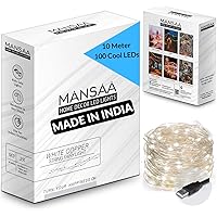 MANSAA 10M 100 LED USB Powered Copper String LED Light (Indoor, Outdoor, Kids Room, Diwali, Christmas, Balcony) (10m…