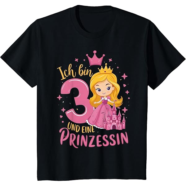 Mädchen T-Shirt Zum 3. Geburtstag – „Ich Bin DREI“ Mit Zeichensprache, Aus Baumwolle, In Pink