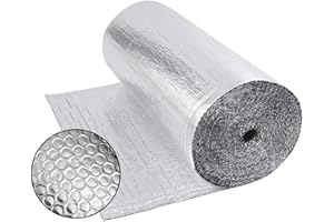 Dripex Isolierfolie Dämmfolie 0.6x10m, Alu-Luftpolsterfolie 3-4mm, Heizkörper Reflexionsfolie für Dächer Fenster Rohre Böden