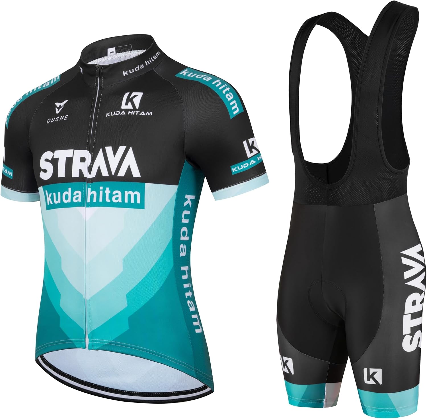 SIDE BIKE Conjunto de Ciclismo Completo – Maillot + Culotte con Pantalones Cortos con Acolchado de Gel 5D