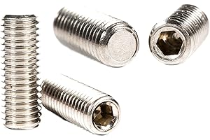 SCREWS CITY M5 (5mm x 10mm) Grub Screws Flat Point Stainless Steel Set Screw Metric Thread Allen Socket Key (Pack of 20) G04BCD