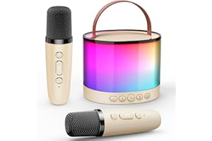 Gralal Cadeau Fille 3-12 Ans, Micro Karaoke Enfant avec 2 Micro Bluetooth sans Fil Jouet Fille Garcon 3-12 Ans Microphone sans Fil Cadeau Enfant 3-12 Ans Micro Enfant pour Chanter Enceinte Karaoké