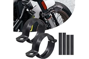 Biqing 1 Pair Staffa di Montaggio di Lampeggianti,Universale Supporto per Lampeggiante Moto 42-51mm Supporto per Forcella in Metallo Supporto Faro per Moto(Nero)