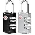 2 Pcs TSA Approved Luggage Lock,Suitcase Locks Luggage Locks,Keyless Travel Zinc Alloy Security Padlock,4-Dial Combination Padlock for Luggage, Suitcases, Backpacks, Lockers,Duffle Bag,Gym, Bike Locks