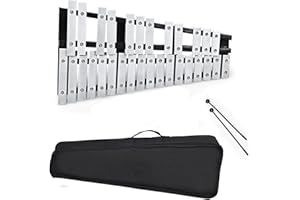 Maxmass 30 Note Foldable Xylophone, Glockenspiel Vibraphone Percussion Instrument with Mallets & Carrying Bag, Aluminum Educational Musical Instrument for Kids Adults Beginner