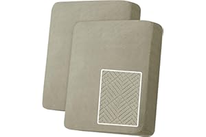 YSTELLAA Funda Asiento Sofa Elástico, Funda Cojin Sofa Separado Universal, Funda De Protección para Muebles, Ajustable, Antideslizante Y Suave, Lavable, 1 Asiento-2 Piezas, Caqui