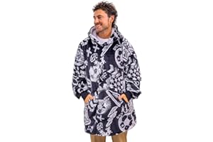 The Big Softy Oversized Blanket Hoodie Men - Football Graphic Print Black Oversized Hoodie, Soft Sherpa Warm Hooded Blanket, Football Gifts for Men, Women, Girls, Boys, Friends