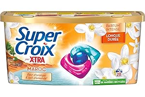 MIROR Super Croix par X•Tra -Trio-Caps - Maroc - Fleur d'Oranger & Lait d'Amande - Moment Evasion - Experience Sensorielle - Parfum Intense-Longue Durée - Efficace dès 20°C - 28 Lavages