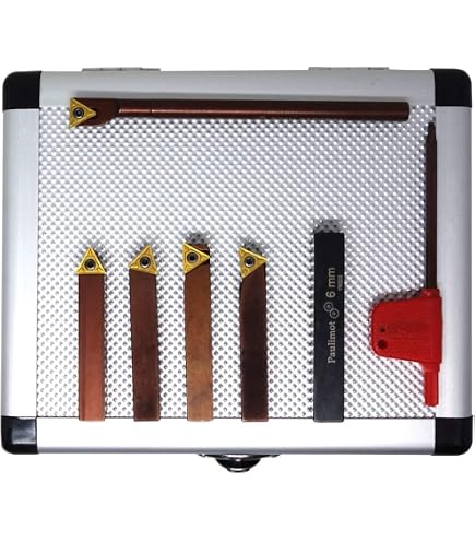 PAULIMOT Drehmeißel-Set mit Wendeplatten, 8 mm, inkl. Bohrstange 6 mm