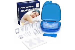 PUO 17 Pack Anti Snoring Devices, Snoring Solution for Men and Women, Effective Stop Snoring Mouth Guard, Silicone Magnetic Nose Clip, Snoring Aids to Restful Sleep