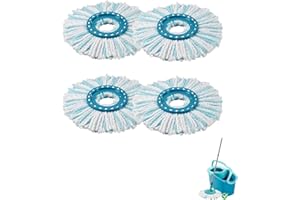 Frogetu 4 PiècesTêtes de Rechange Compatible avec Leifheit Clean Twist Disc Mop,Balai Serpillère Franges de Remplacement en Microfibres,Compatible avec Leifheit Serpillière Super Absorbante