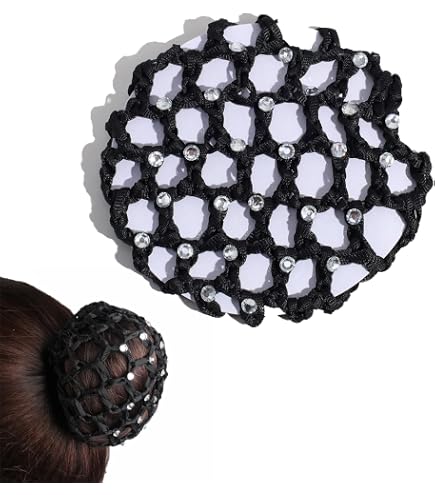 SGERUFZ 5 Stück Hair Net Mit Strass – Haarnetze Für Dutt & Ballet, Elastisch, Unsichtbar, Aus Polyester