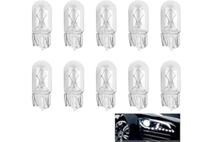 OWNFEEL 10 Packs 501 W5W Bulbs T10 Car Light Halogen, Enhanced Interior & Exterior Car Lighting, 12V 5W Ultra Bright, Universal Compatibility for Sidelights, License Plate, Reverse Parking, Dashboard Lamp