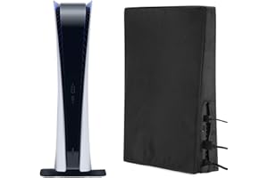 HoaaiGo Funda Antipolvo para PS5, Funda diseñada para PS5, Funda Protectora Resistente a los arañazos y al Polvo para PlayStation 5 con Puerto de Cable Trasero (Negro)