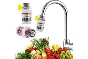 TEDBED Faucet Water Filter Activated Carbon Clean Purifier 2Pcs 360 Rotating Sink Tap Filter 10 Filter Cartridges Removes Chlorine Fluoride Heavy Metals Hard Water for Home Kitchen Bathroom Shower