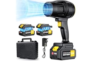INNOPOWER Souffleurs de Feuilles, 543 m³/h, Souffleur de Feuilles sans Fill avec 2 Batteries de 3,0 Ah, 40000 RPM, Vitesse Variable, Souffleuse à Poussière électrique pour Feuilles, Neige et Poussière