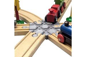 ULROAD 2 adaptadores para rieles de madera para travesaños de madera, compatibles con Thomas – Brio – IKEA – Pieza en T (6 vías)