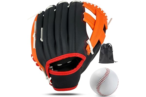 LeapBeast Basebollhandske, mjuka softballhandskar, justerbara och bekväma PU basebollträning för unga vuxna vänster handske