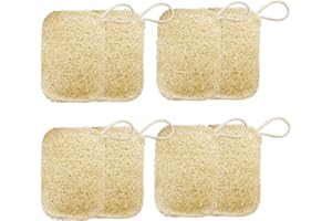 DAKLOP Set da 8 spugne biodegradabili per piatti in fibra di luffa, fibra naturale e compostabile, spugna in fibra vegetale naturale, spugna ecologica, spugna per lavare piatti (7x9x0,3 cm)