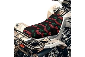 Wanyint ATV Seat Cover 25.2x10 Inch, Waterproof Anti-Slip All Terrain Vehicle Seat Cover for Mud/Rain/Snow, Elastic Edge Fits for Polaris Scrambler 850, Can-Am Outlander, Cherry Black