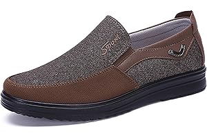 COSIDRAM Mens Slip on Loafers Walking Casual Driving Shoes Canvas Flat Lightweight Outdoor