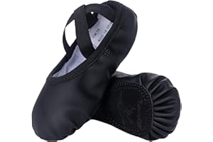Tancefair Chaussures de Danse Cuir Chaussures de Ballet Chaussons de Ballet Chausson de Pilates Gymnastique pour Enfants et Filles(Veuillez Choisir Une Taille Plus Petite)