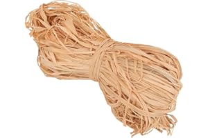 Trimming Shop 50g Thick Natural Raffia Ribbon Twine – Nature-Friendly Raffia Straw for Gift Wrapping, Basket Weaving, Florist Bouquets, Craft Projects, Garden Ties & Rustic Packaging Accessory
