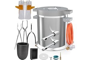 LORMUZI Doppelrohr Schmelzofen 12 kg Set, beschleunigte Heizung, gleichmäßige Heizung, Set enthält Tiegel, Gussform, Zangen und Handschuhe