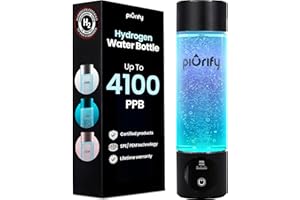 PIURIFY Hydrogen Bottle Generator - Concentration up to 4100+ PPB - SPE/PEM Technology - H2 Certified Generator - Portable Irrigation System and Sports - Retention