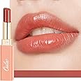Oulac Apricot Peach Lipstick - Moisture Shine Hydrating Lipstick & Tinted Lip Balm for Dry Lips, Medium Coverage Lip Colour | Juicy Look, Glossy Finish, Vegan, Cruelty-Free, Apricot Crush (16)