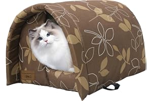 Vinnypet Casetta per Gatti per Esterni Cuccia per Animali Domestici da Esterno Resistente Alle Intemperie Tenda con Cuscino Rimovibile per Cani e Gatti 42x31x28cm
