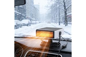 Yizemay Auto Heizlüfter 12V 150W, Tragbare Auto Heizung, 2 in 1 Schnelle Heizung und Kühlung, Windschutzscheiben Entfroster Demister, 180° Drehbar Autoheizung für SUV LKW PKW Camper