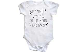 Hippowarehouse My Auntie Loves Me to The Moon and Back Baby Vest Bodysuit (Short Sleeve) Boys Girls