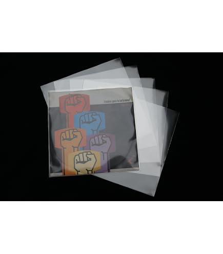 50 Wiederverschließbare Schallplatten-Außenhüllen – 17,8 Cm, 3 Mm Dick, Transparent, Für EP-Cover (19,8x19,8 Cm)