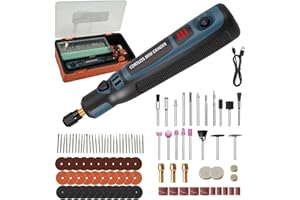 Pixelure Mini Amoladora Eléctrica, 3.7V Herramienta Rotatoria sin Cable Con 96 Accesorios Lápiz de Grabado Eléctrico para Cortar/Esmerilar/Grabar/Perforar, de Manualidades y Creación de Bricolaje
