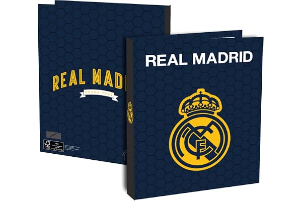 Classeur A4 REAL MADRID - Collection officielle - Cartonné - Epaisseur 4 cm 4 anneaux